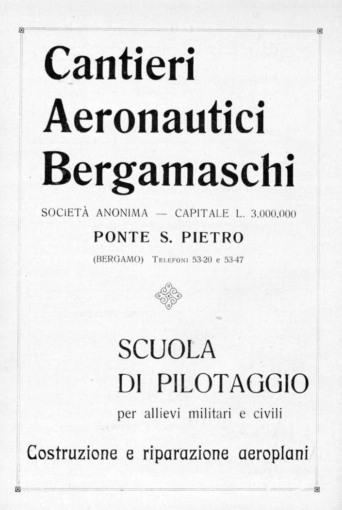 Cantieri Aeronautici Bergamaschi - Pubblicità del 1931