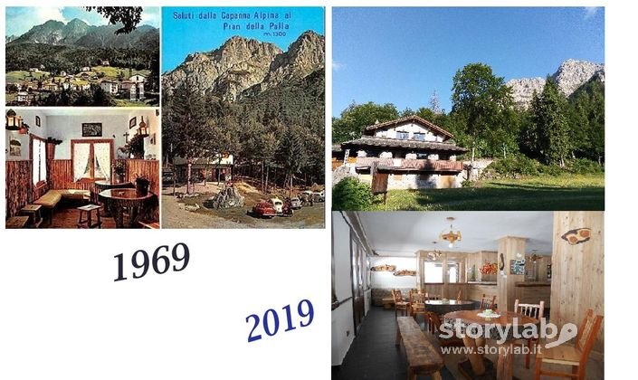 La Capanna Alpina all'Alben nel 1969 e oggi