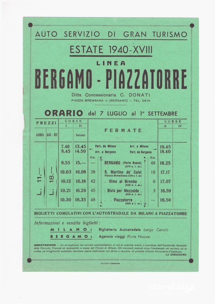 Auto Servizio Di Gran Turismo Estate 1940